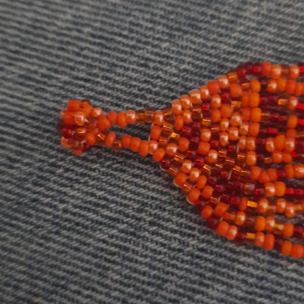 12 Strand Cuff Beaded Orange Tone Bracelet.. Orangreffic must see - Picture 3 of 5